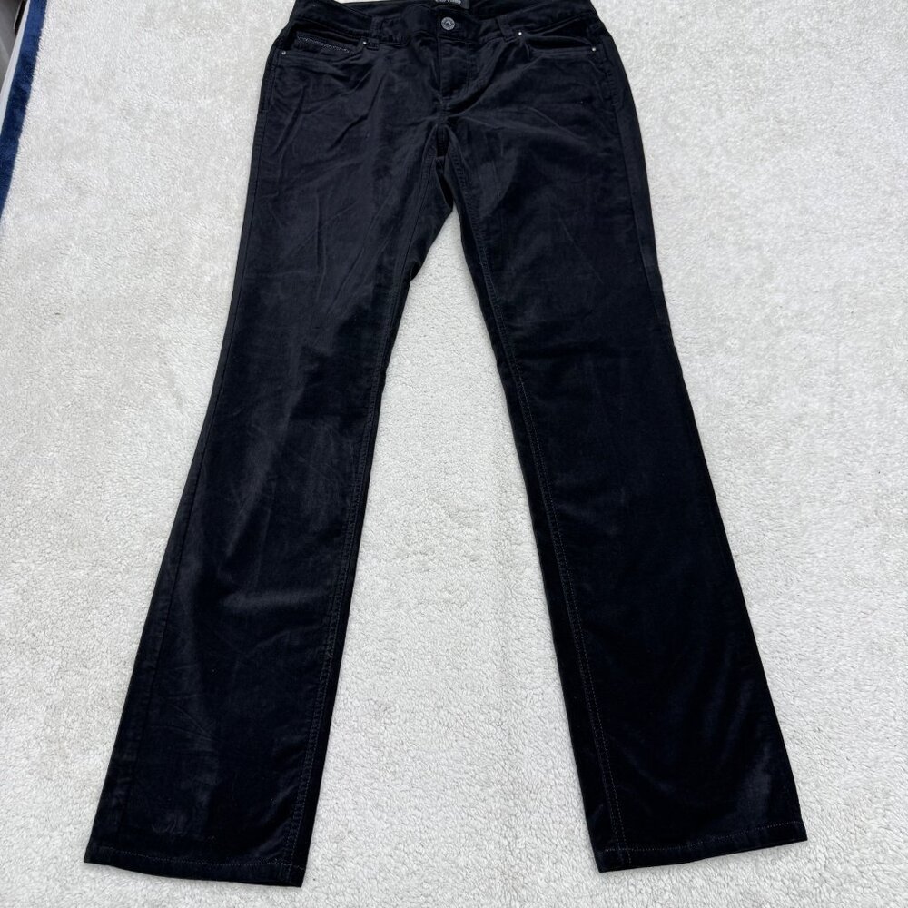 White House Black Market Black Velvet Pants Women's Slim Leg, Size 6 R